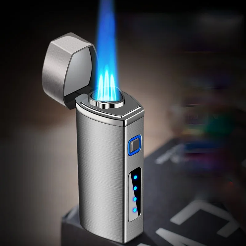 

Three Blue Flame Injection Cigar Lighter Polyethylene Fire-one Electronic Sensor Electrically Creative Inflatable Lighters
