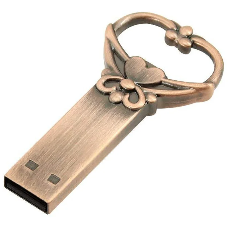 

Novelty Cool Metal Love Knot Key Shape 64GB USB 2.0 Flash Drive Cute Pen Drive Memory Stick Thumb Drive