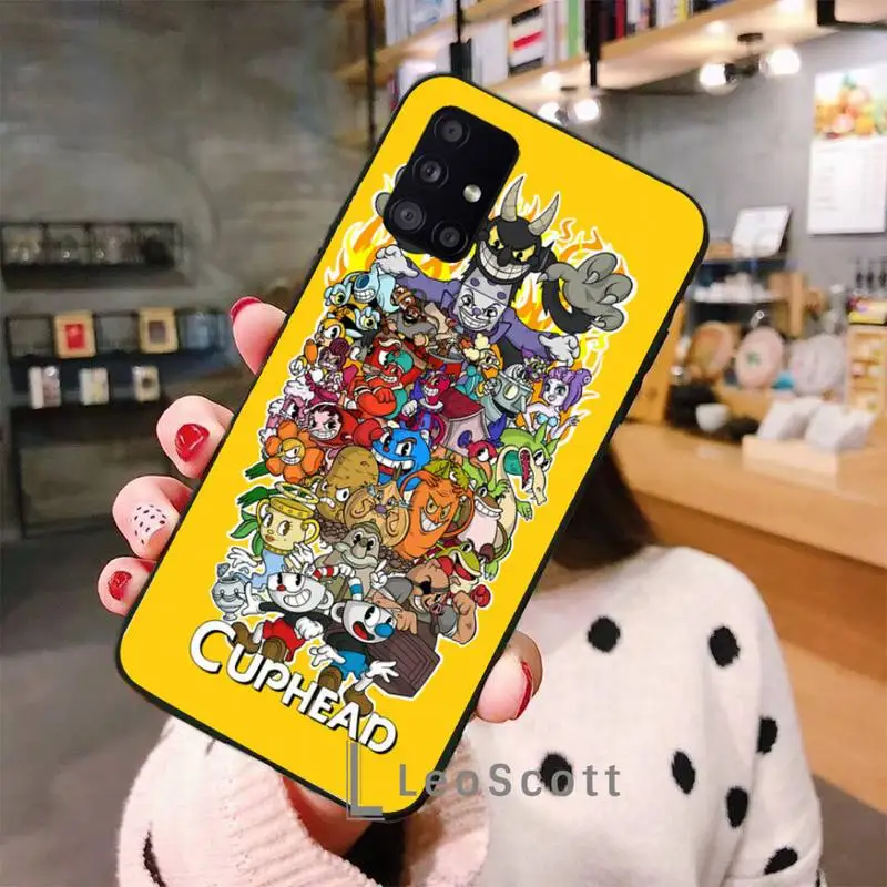 

Cuphead Painted Phone Case For Samsung A40 A50 A51 A71 A20E A20S S8 S9 S10 S20 Plus note 20 ultra 4G 5G