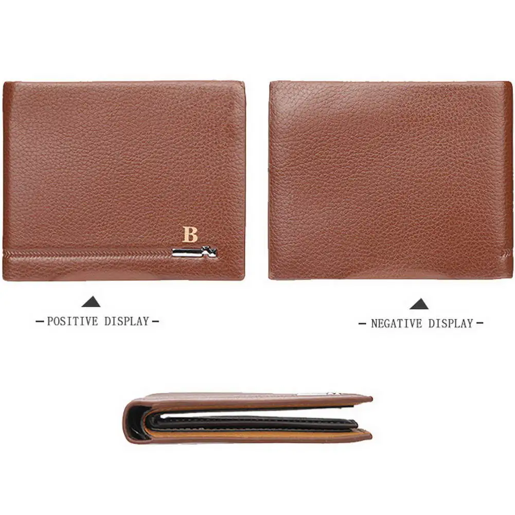 Хит двойной кошелек для мужчин из искусственной кожи тонкий держатель карт