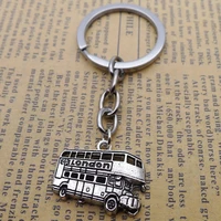 new alloy retro large bus car keychain pendant antique silver jewelry friend gift