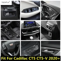 lapetus reading lights steering wheel gear shift cover trim carbon fiber look accessories for cadillac ct5 ct5 v 2020 2022