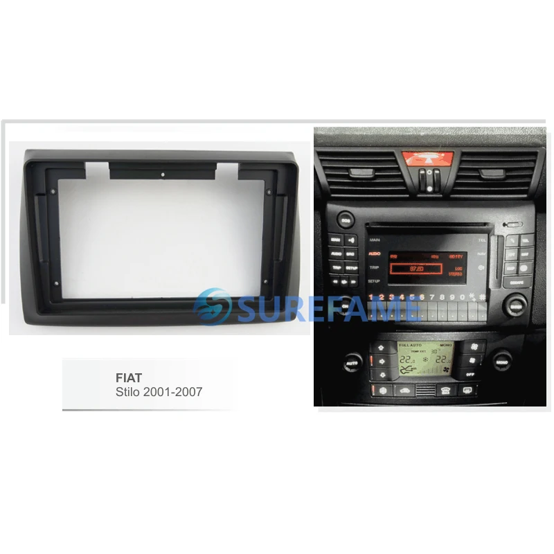 9 дюймовая Автомобильная радиоустановка Fascia Для FIAT Stilo 2001-2007 панель комплект для
