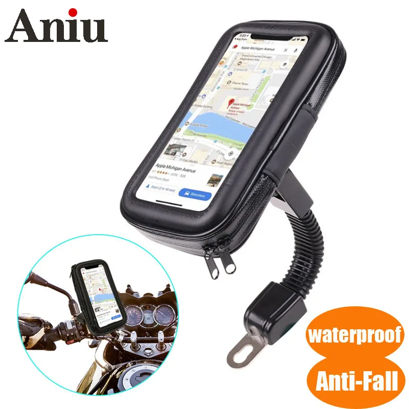 

Telephone Holder Motorcycle Phone Bag for Samsung iphone Moto Bicycle Rear View Mirror Mount Holder Stand Waterproof Case Cover