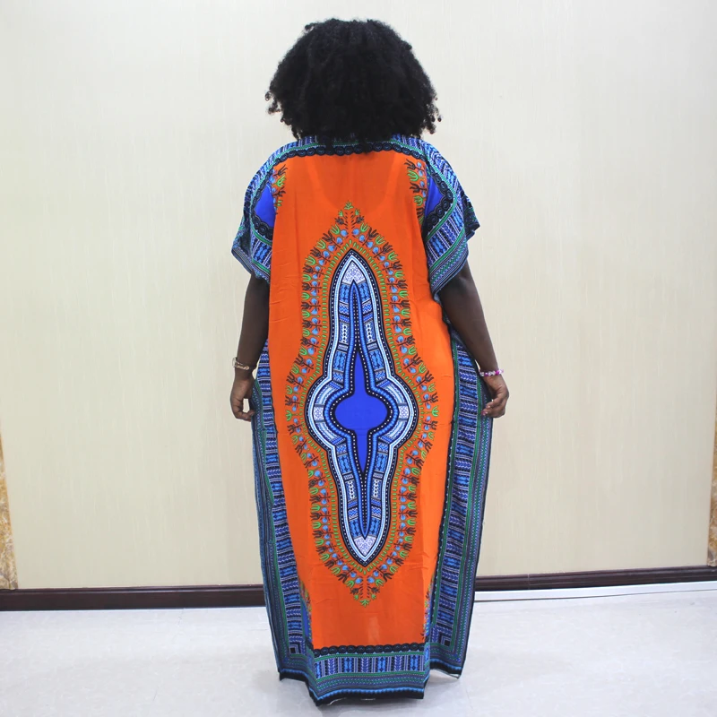 Повседневное оранжевое платье с короткими рукавами и принтом женское Свободное