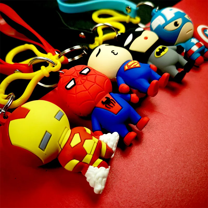 Мстители брелок кулон Человек-паук Капитан Америка 3D мягкий Супермен Бэтмен