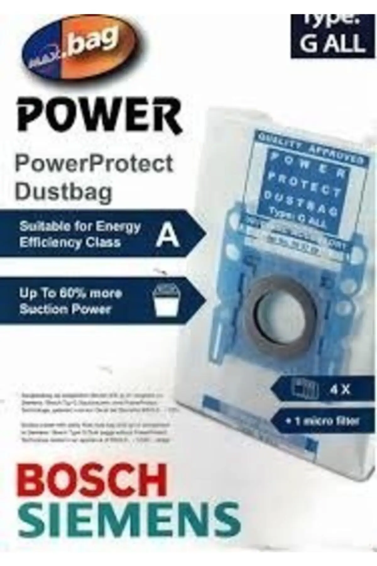 

MHK Parts Siemens Power Protect Cloth Bag 4 Pcs + Filter