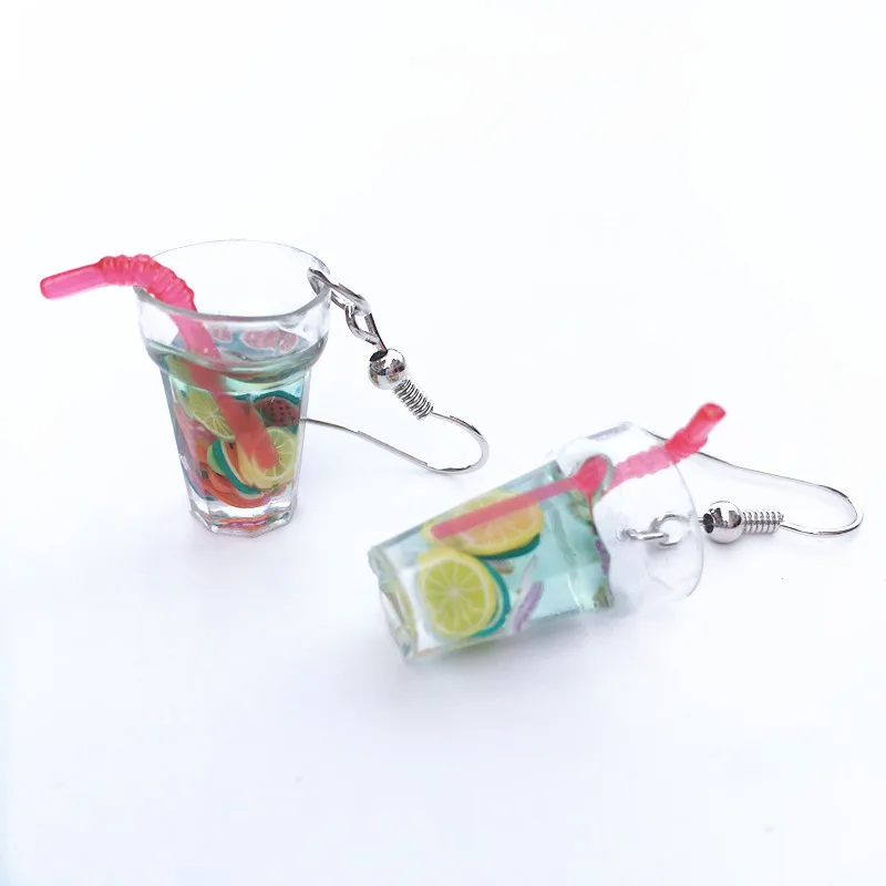 

AVEBEIN Summer fruit lemon tea food Clip-on earrings for women Unusual earrings fashion jewelry 2020 trend aesthetic