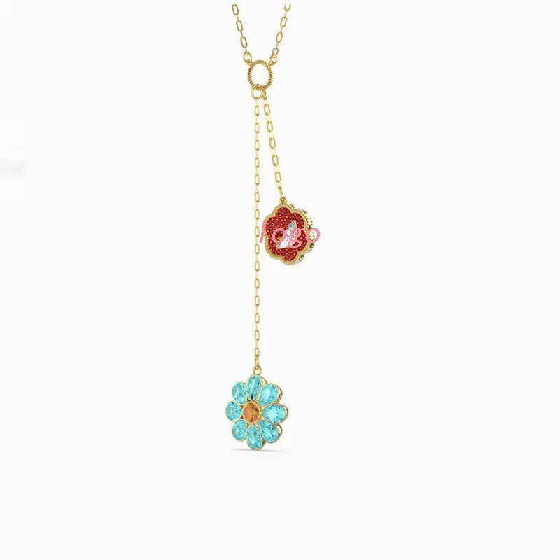 

SWA 2021 New Exquisite Elegant Flower Of Fortune Necklace, Charming Crystal Jewellery To Give Wife A Romantic Engagement Gift