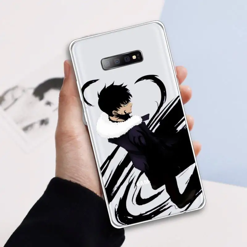 

Comics solo leveling Sung Jin-Woo Phone Case Transparent For Samsung Galaxy A 71 21s S note 8 9 10 plus 20 ultra