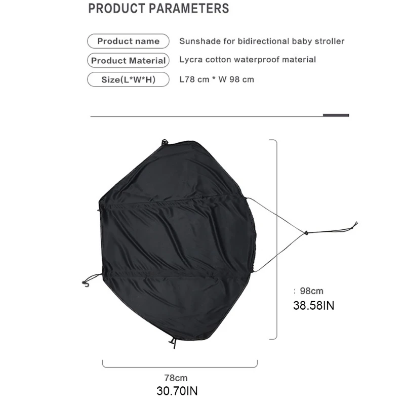 

F62D Baby Sunshade Stroller Cover Waterproof UV Protection Canopy Sun Protector Sun Visor for Pushchair