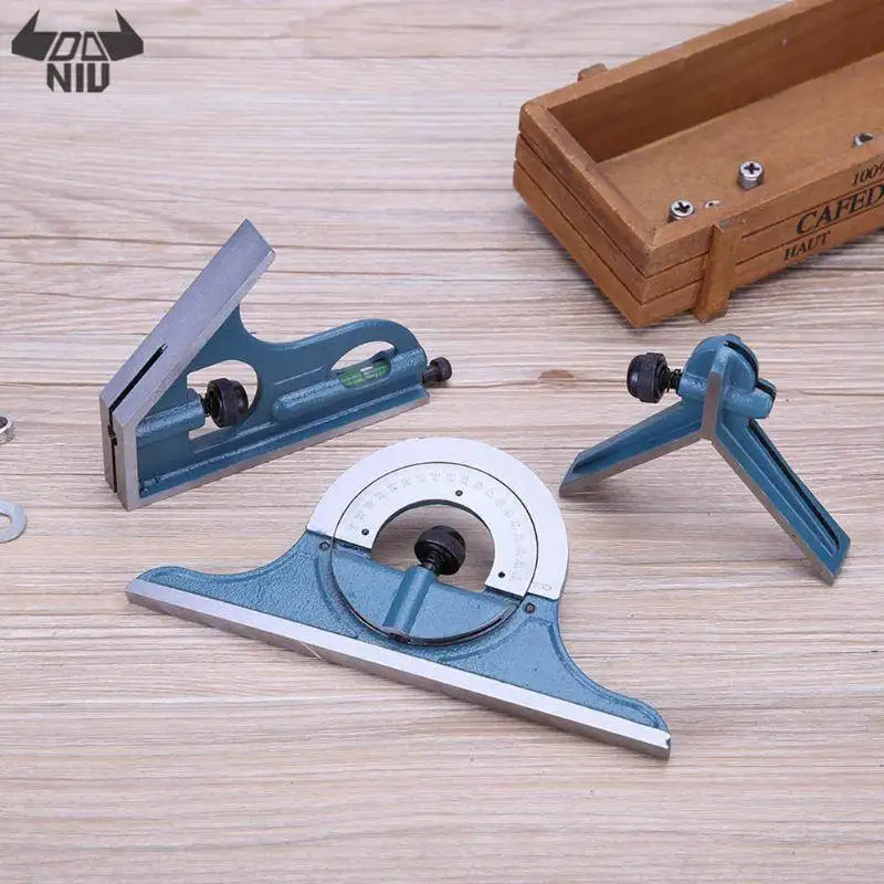 

DANIU 180 Degree 3 In 1 Angle Ruler Set Square Bevel Protractor Universal Ruler Combination Kit With Suitcase Measuring Tool