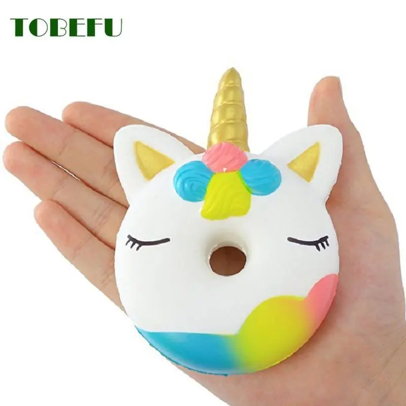 TOBEFU Jumbo Kawaii пончик Единорог Сжимаемый торт хлеб сжималки крем Ароматизированная