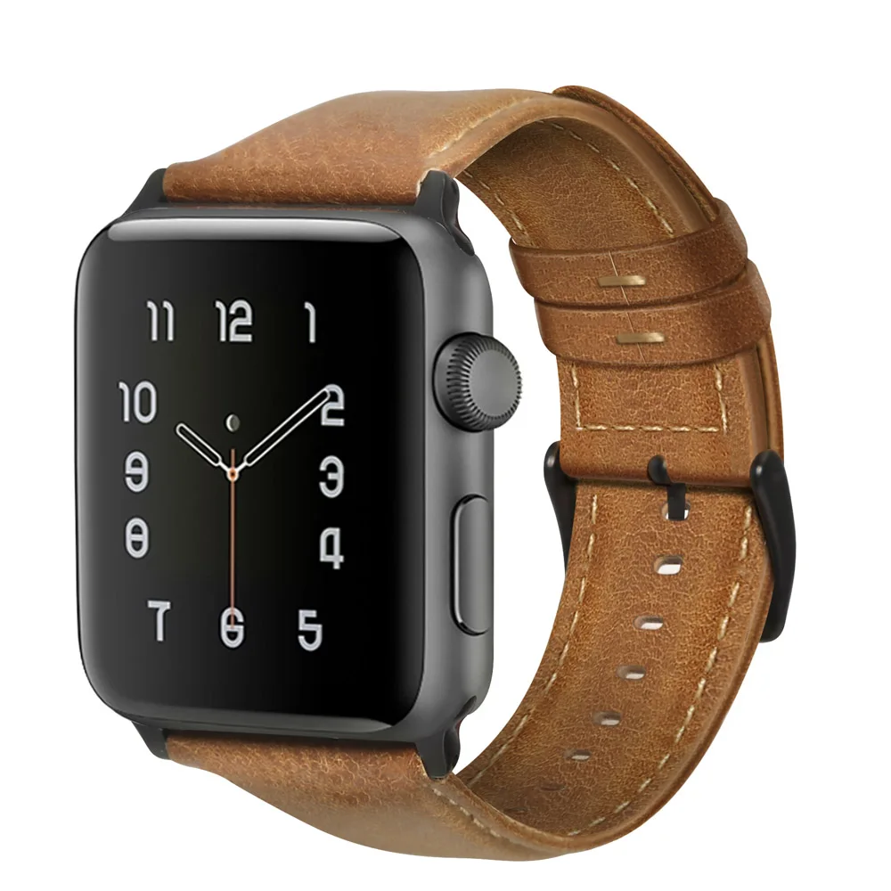 Кожаный ремешок FOLOME для Apple Watch SE Series 6 5 4 3 Сменный ремень iWatch 40 мм 44 38 42 мм|Ремешки