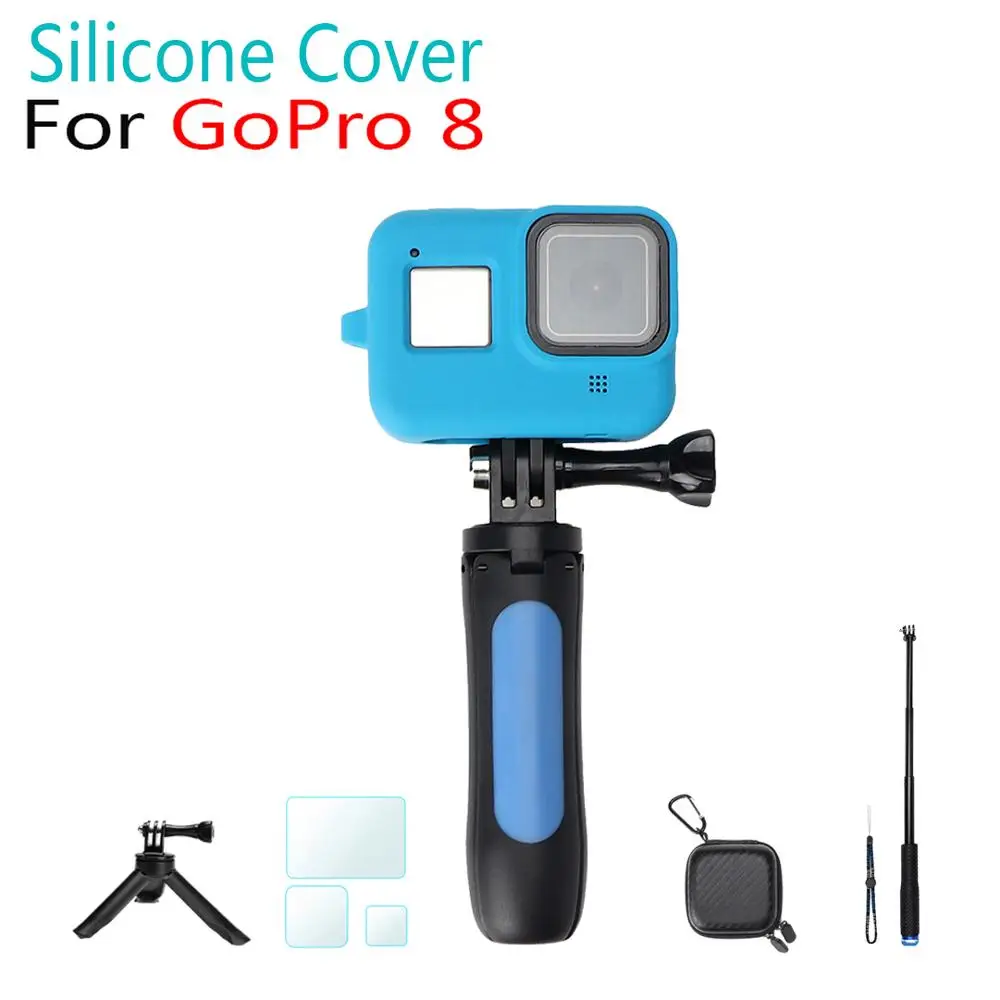 Набор аксессуаров для экшн камеры GoPro Hero 8 силиконовый чехол Защитная пленка