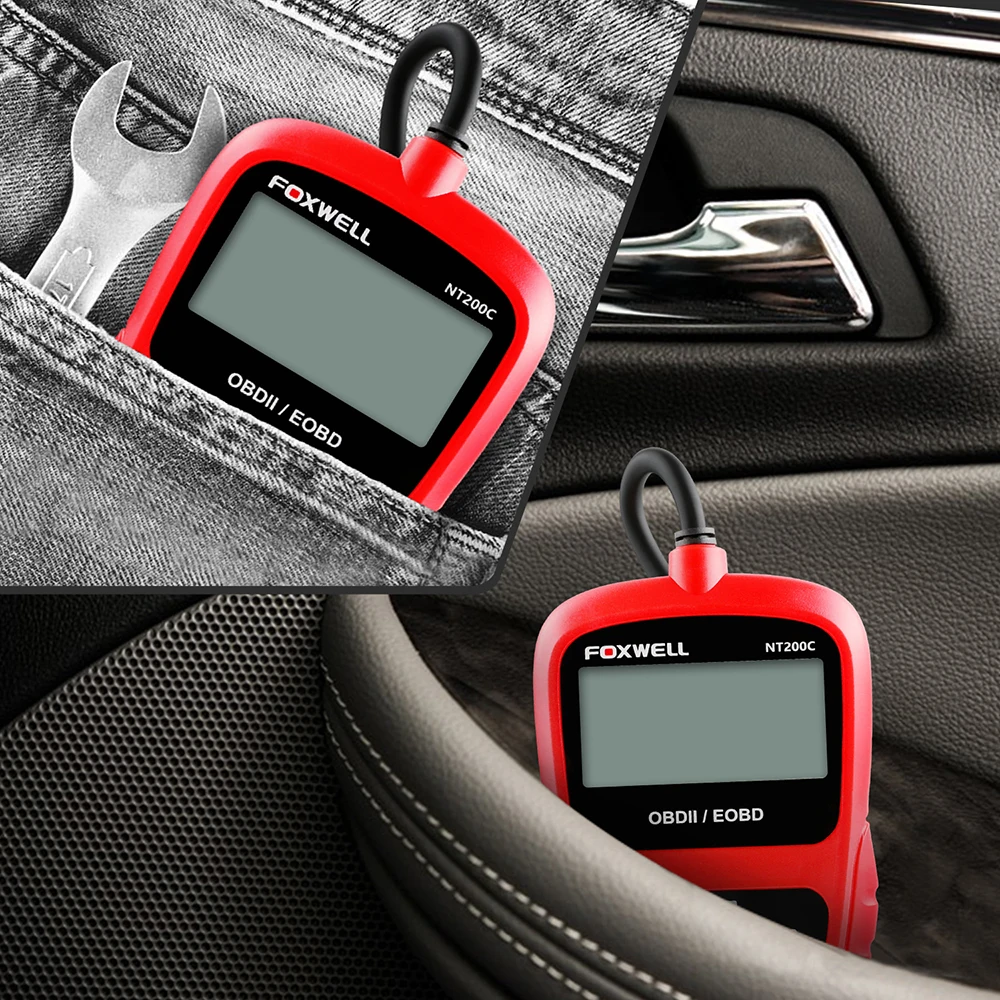 FOXWELL NT200C OBD2 OBDII Автомобильный сканер считыватель кодов двигателя Датчик