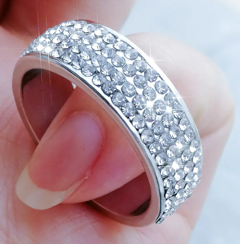 

2022 Luxury Women Crystal Rhinestones Rings For Women Jewelry Accessories Engagement Bride Wedding Band Fashion Women Rings