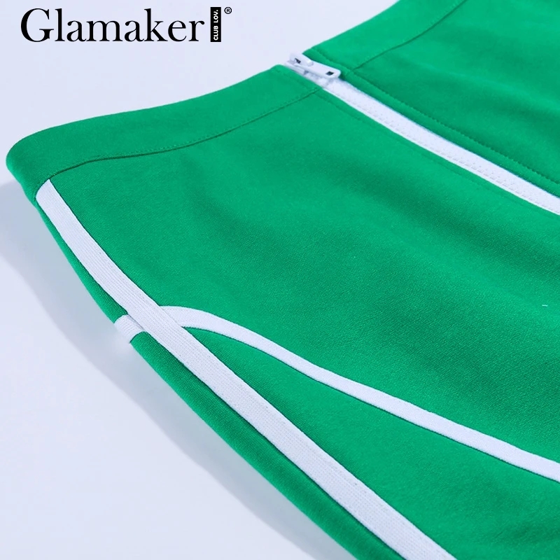 Glamaker цельный полосатый костюм из двух частей короткое платье женское модное осеннее платье на молнии зимние женские уличные вечерние элегантные платья