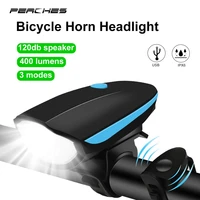 bicycle light front rechargeable lamp 120db bike horn light headlight waterproof led mtb cycling flashlight bike accessories