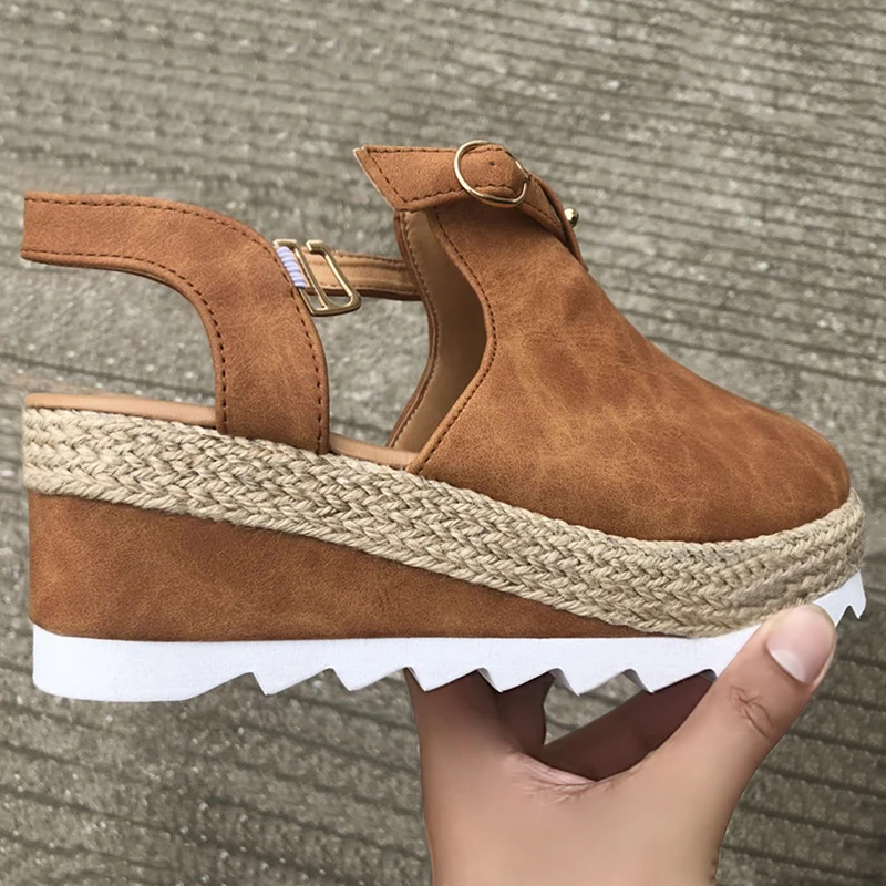 

Plus Size 35-43 Platform Sandals Wedges Shoes For Women Heels Sandalias Mujer Summer Clog Womens Zapatos De Hombre