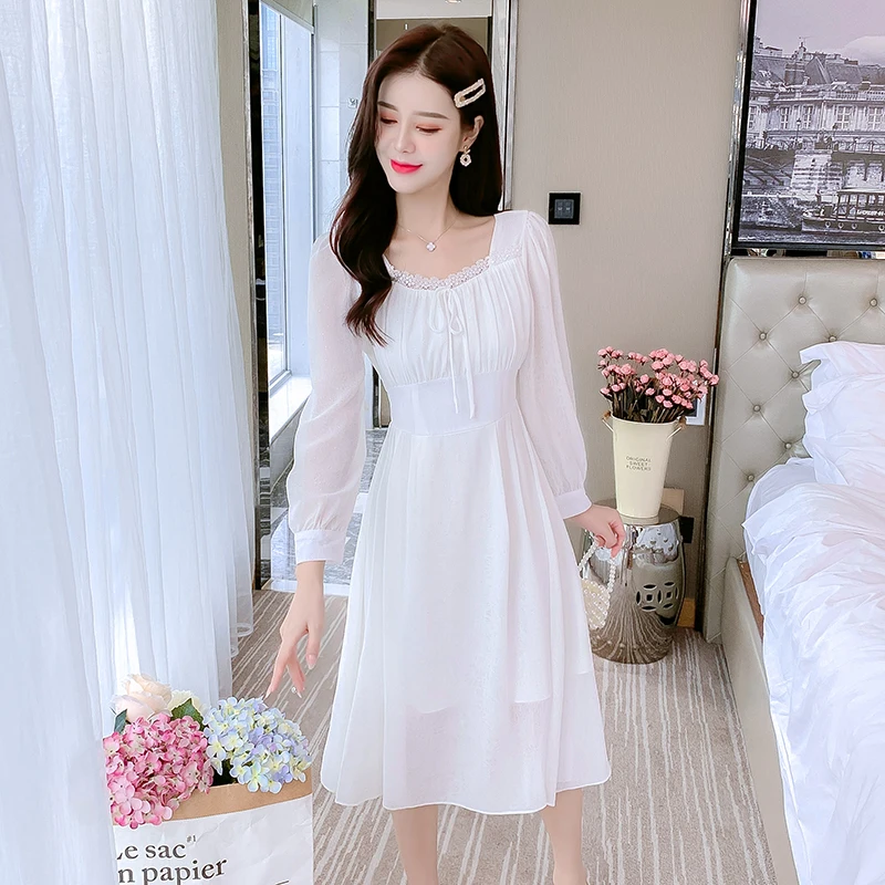 

Bodycon dress for women Square Neck Black Dress Women Elegant Cotton Fashion Side Split Dress Mini Ladies Basic