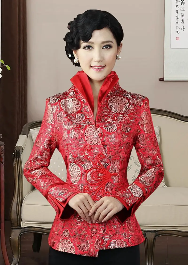 Куртка большого размера красная Модная приталенная куртка с длинными рукавами