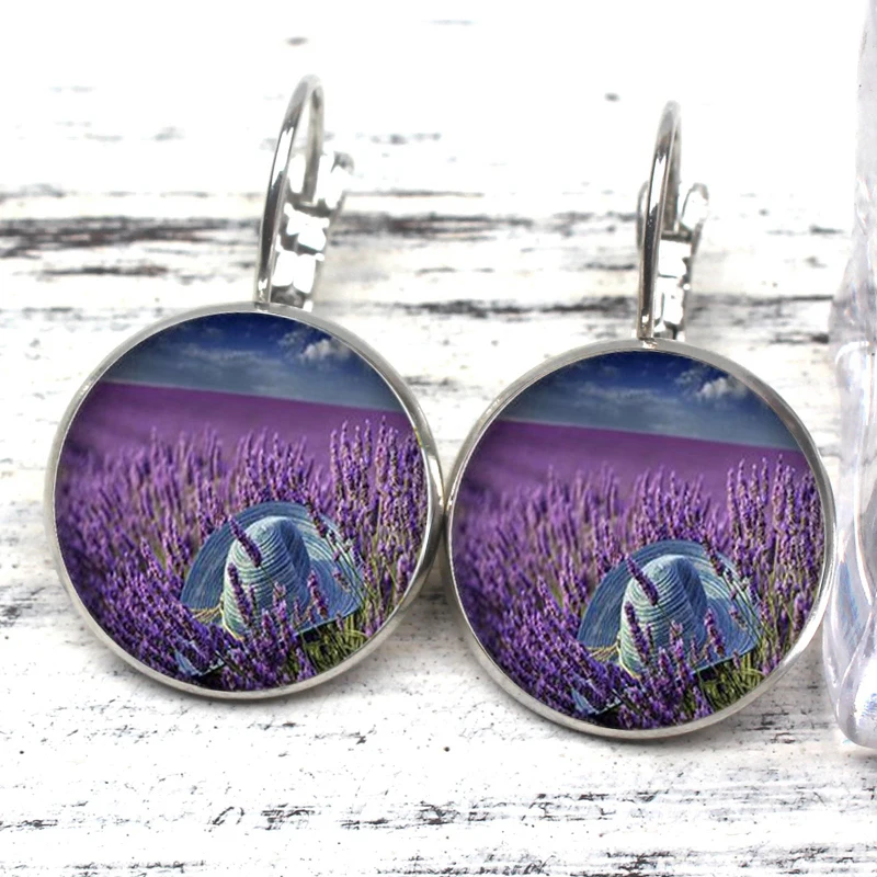 Модные красивые фиолетовые Лавандовые очаровательные женские серьги Цветы