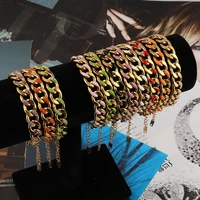 women stainless steel bracelet charms punk letter bracelets curb cuban chain link bracelet fashion bracelet not fade