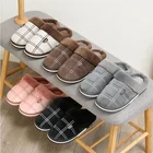 Мужские Зимние Замшевые домашние тапочки, Нескользящие водонепроницаемые тапки, плюшевые, бархатные, 2021