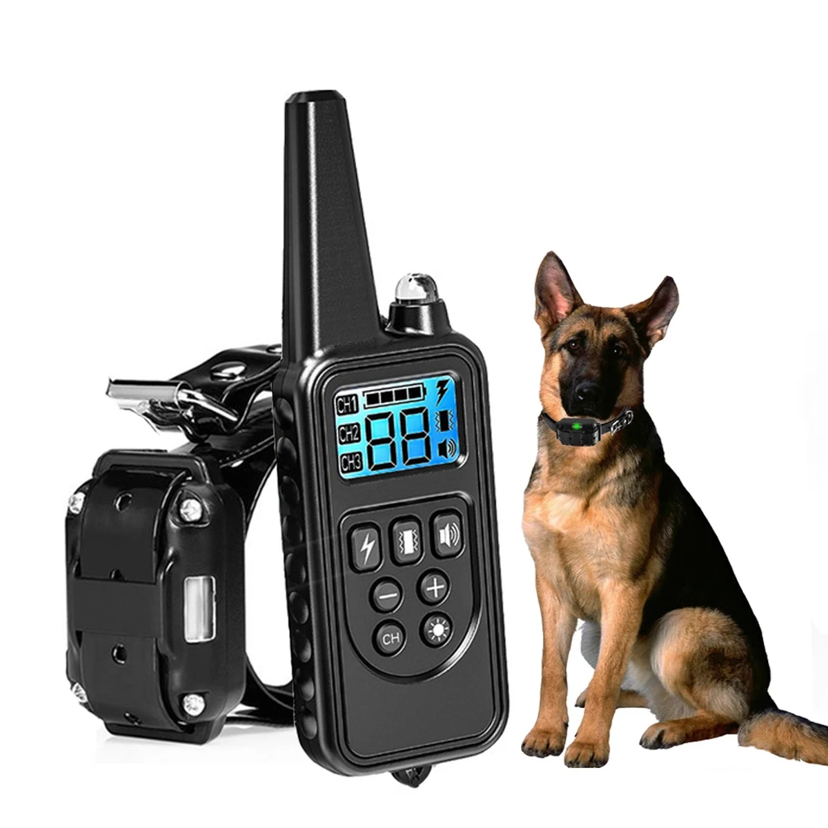 

Электрический ошейник для дрессировки собак, дистанционное управление, удар током, вибрация, звуковой сигнал светодиодный ным дисплеем, во...