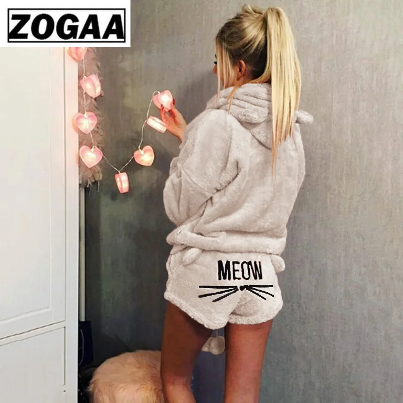 Для женщин бархат кораллового цвета костюм из двух предметов осень-зима Пижама