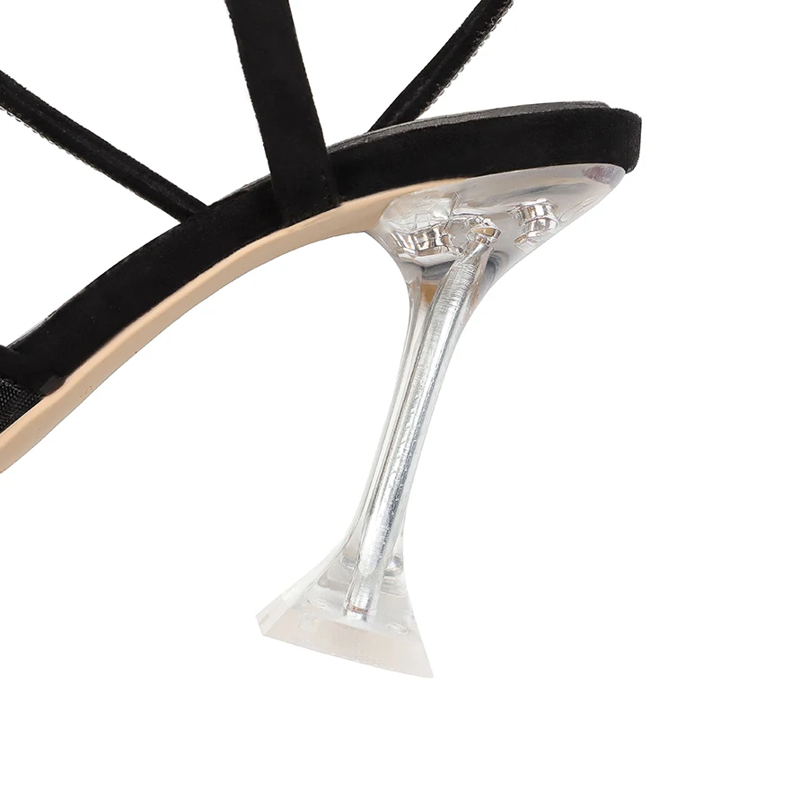 Transparent Crystal Shoes High heel Sandals Women pointed toe Goblet heels Summer Sandals Sexy Shinny Party Shoes Woman Pumps