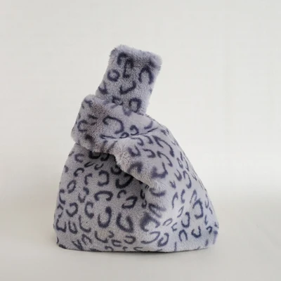 Винтажная зимняя сумка из искусственного меха норки с леопардовым узором