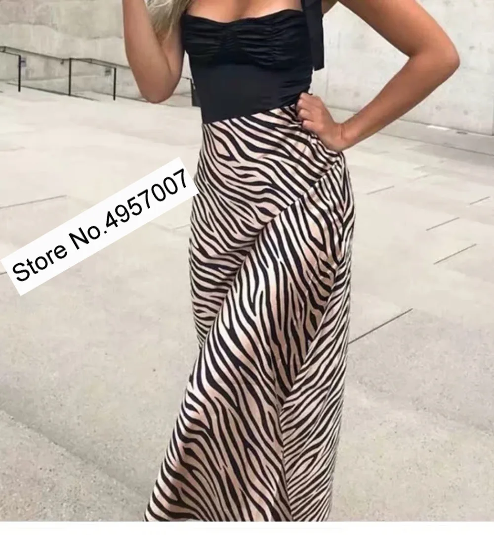 Elfbop женские 100% шелк Зебра Юбка-миди с принтом-для женщин/женская обувь высокого