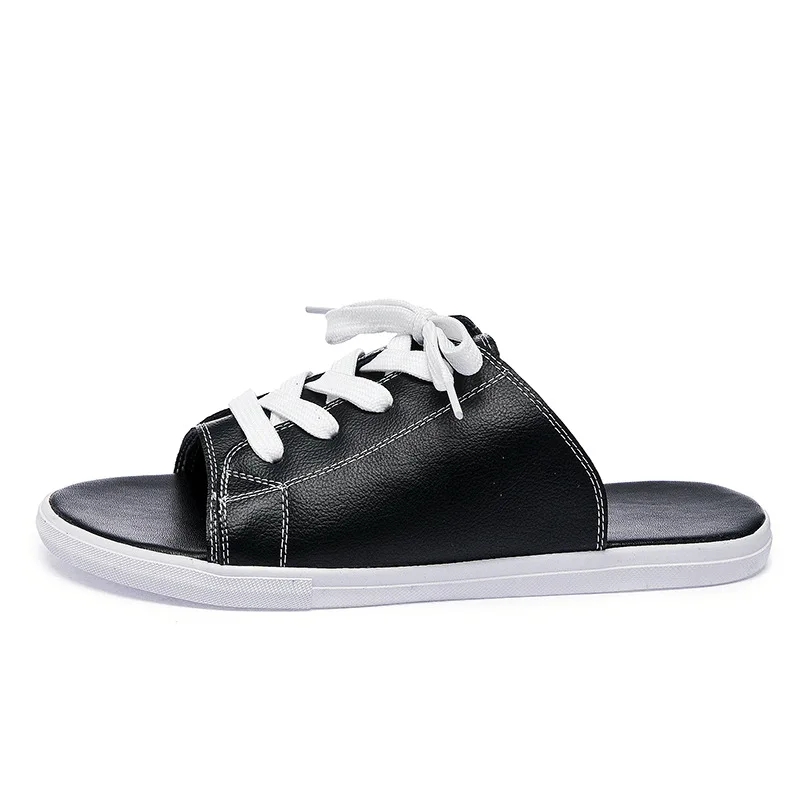 Новая обувь на плоской подошве кожаные сандалии и тапочки повседневная одежда