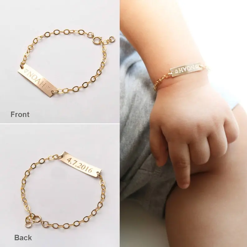

Custom Baby Name Bracelet Stainless Steel Adjustable Baby Kid Bracelet Personalized Jewelry Girl Boy Birthday Gift 3 Color