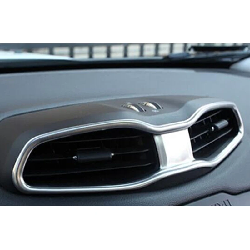 

For Jeep Renegade 2015 2016 2017 Stainless steel Front Central Air Conditioner Middle Vent Outlet Cover Trim Bezel Frame