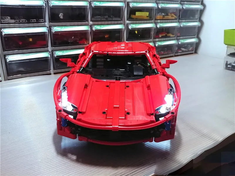 MOCs Моторс функция питания Технические RC супер спортивные машины автомобиль MOC-1767 Феррары 458 строительные Конструкторы Кирпичи DIY игрушки