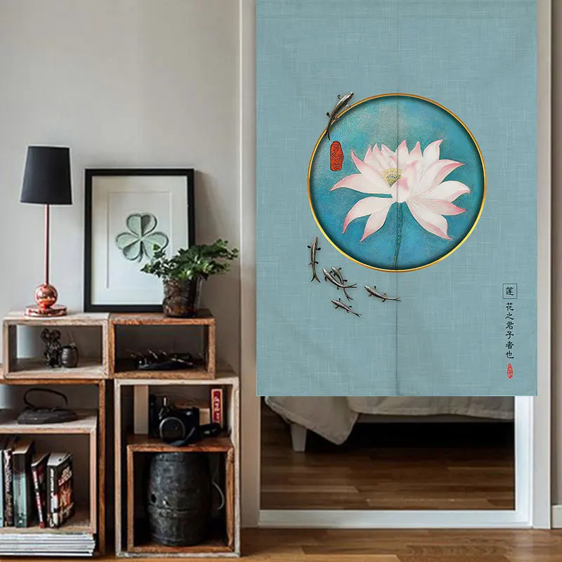 Китайская дзэн Лотос дверная занавеска разделительная кухня фэн-шуй