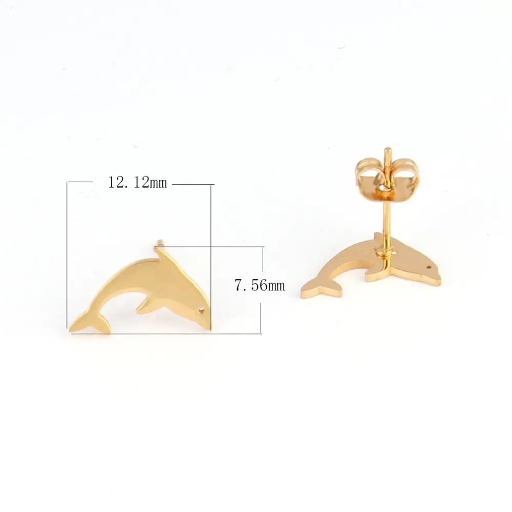 

New Fashion Cute dolphin Animal Earrings stainless steel Earring For Woman Gift 2020 Jewelry Gift