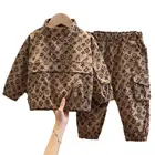 Новинка 2021 года; Модный комплект для девочек; Спортивный костюм для мальчиков; Сезон весна-осень наряд с надписью детская одежда