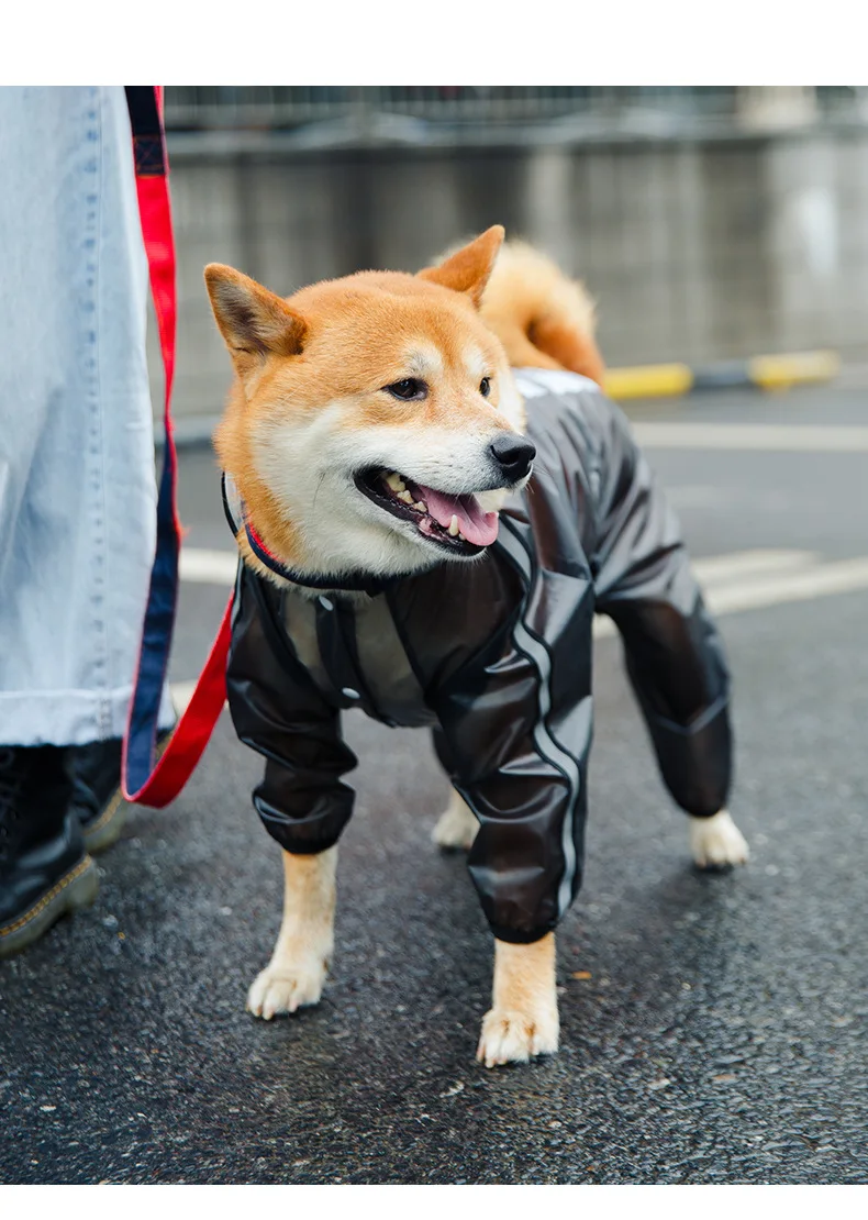 

Chubasquero Para Mascotas,Reflective, Impermeable Transparente Con Capucha De Cuatro Pies Para Cachorros Rainwear Animal Clothes