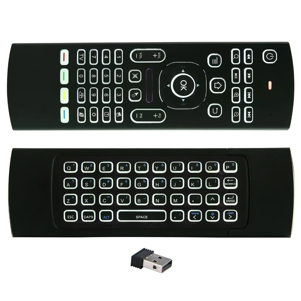 USB2.4G Air mouse с подсветкой Fly Mouse беспроводная мини игровая клавиатура для Android TV Box X92