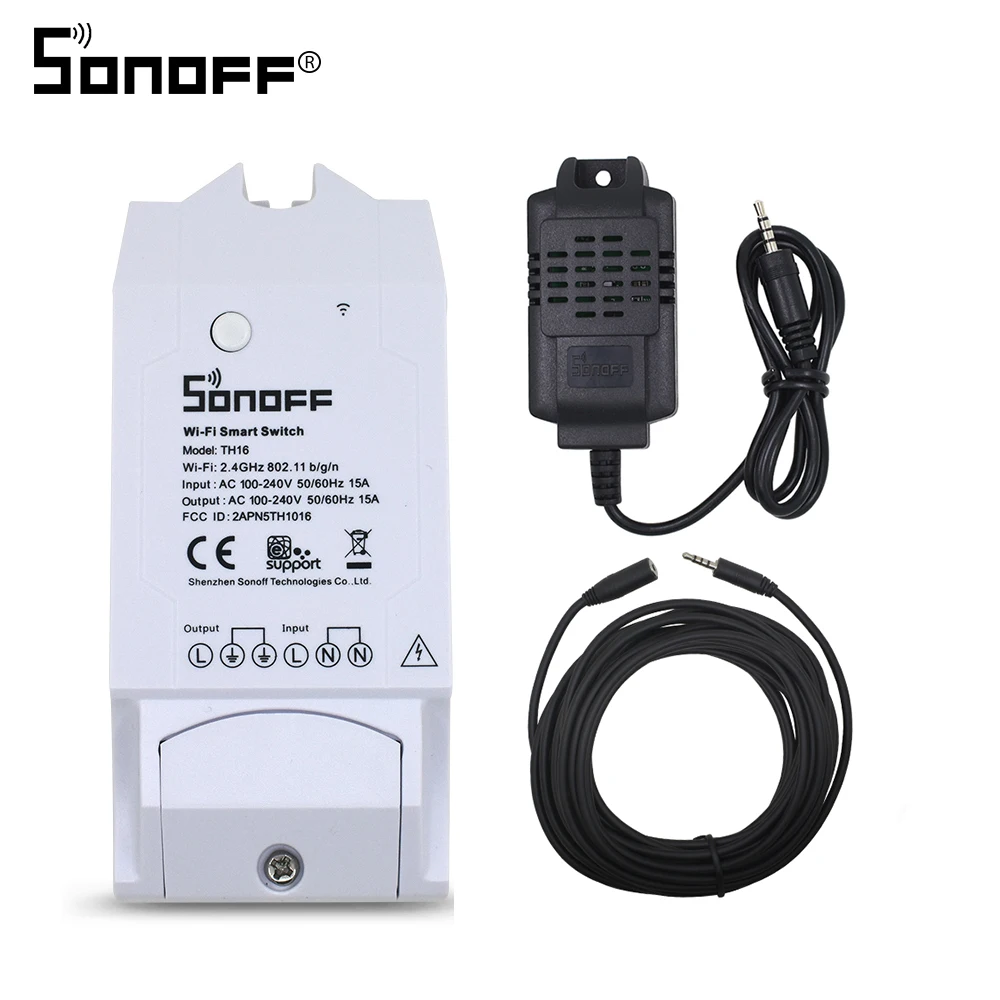 Умный выключатель Itead Sonoff TH16 DS18B20 Si7021 датчик температуры и влажности/монитор Wi Fi