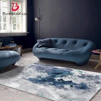 bubble kiss carpet for living room abstract oil painting pattern bedroom rug blue gray home decor customized bedside floor mat
