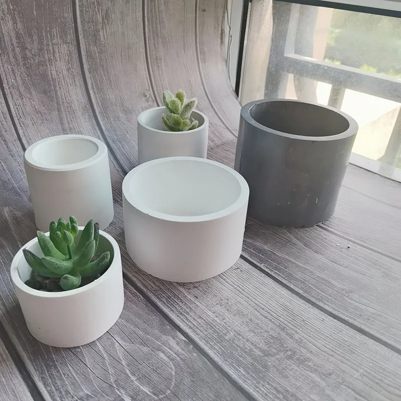 Круглая силиконовая форма для плантатора разные размеры цемента цветов