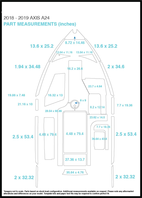 

2018 – 2019 Axis A24 Swim Step & Cockpit Pad Boat EVA Teak Decking 1/4" 6mm