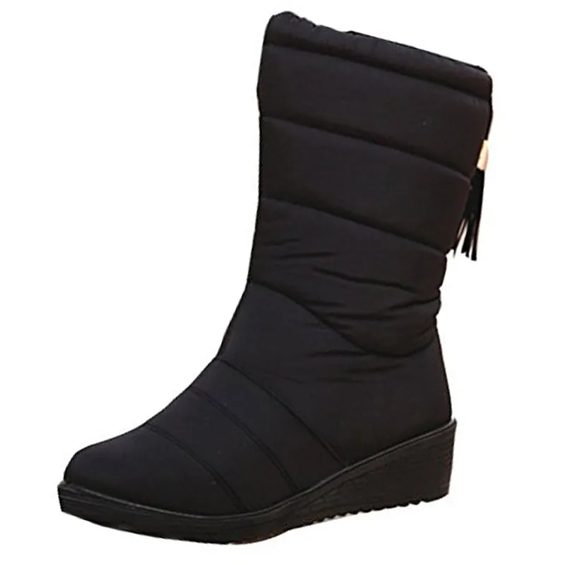 Женские зимние сапоги уличная теплая обувь женская на плоской подошве до