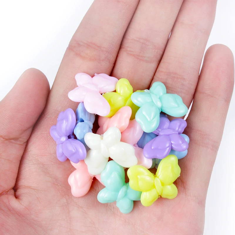 30/60Pcs Candy Colors Acrylic Beads Animal Butterfly Shape Loose For Jewelry Making DIY Handmade Bracelets Accessories - купить по