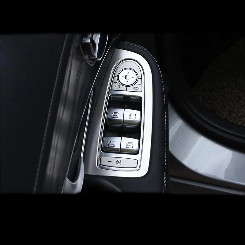 

Car Styling Door Window Lifter Control Frame Window Switch Cover Decor trim for Mercedes Benz C Class GLC W205 X253 Accessories